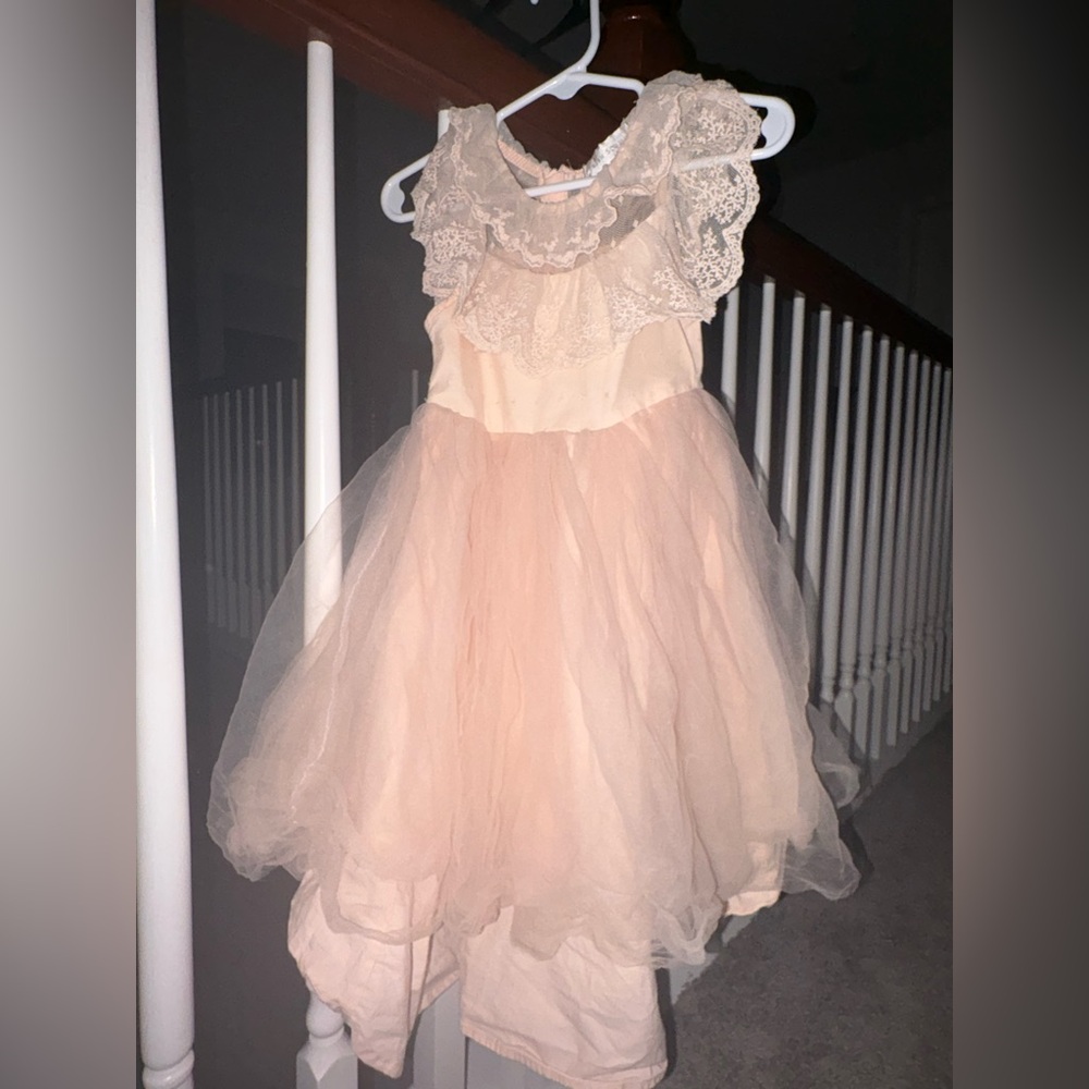 Trish Scully Child Blush Lace Ruffle Dress Size 3
